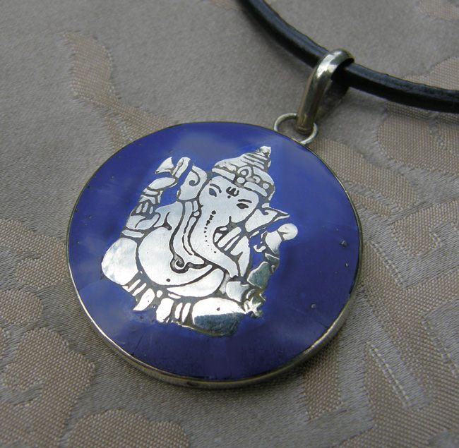 Tolles BUDDHA-GANESHA AMULETT aus NEPAL MESSING